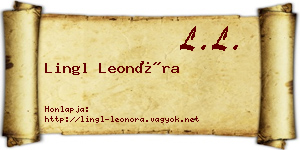 Lingl Leonóra névjegykártya